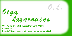 olga lazarovics business card